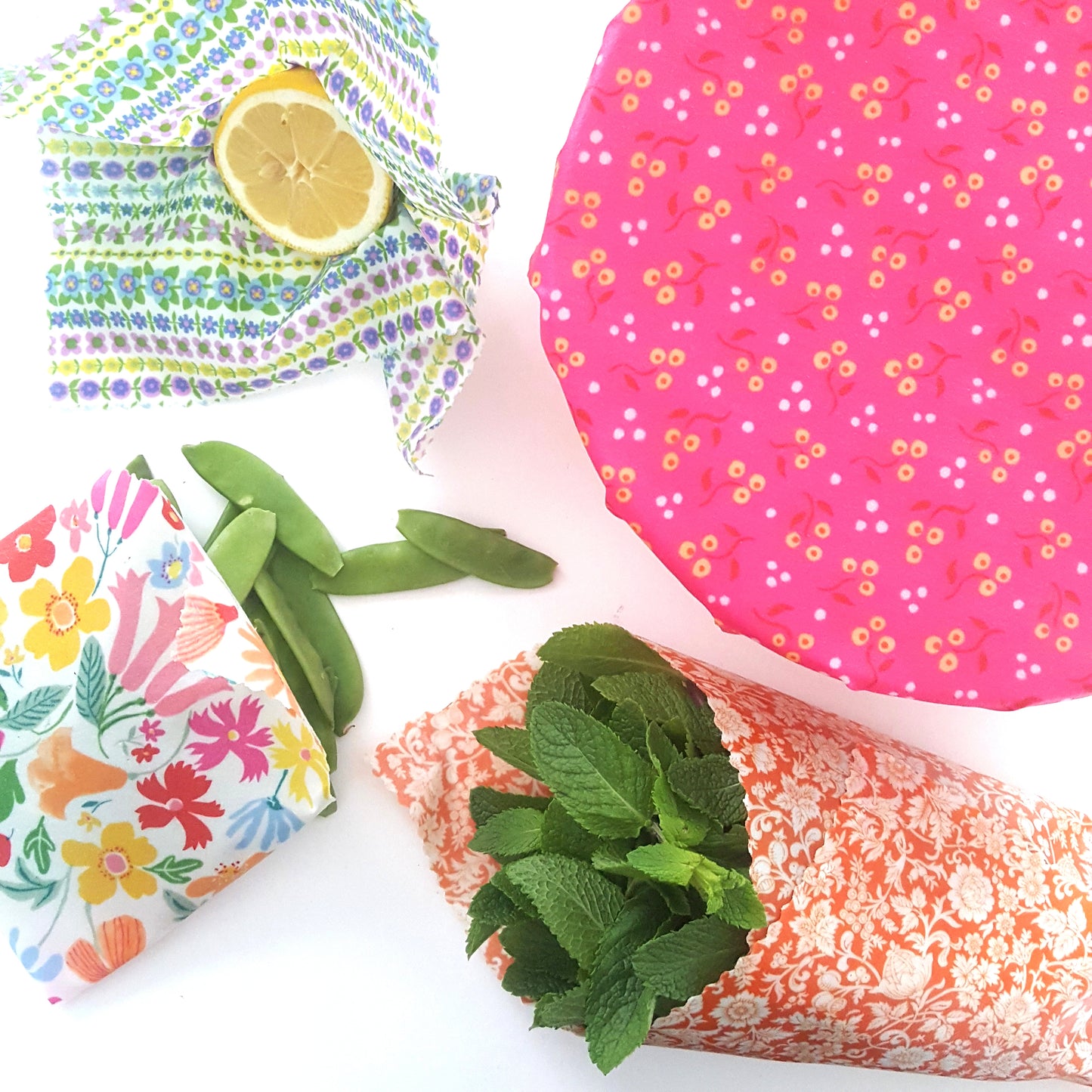 *Set of 3 Beeswax Food Wraps | Made with Liberty Fabric Mixed